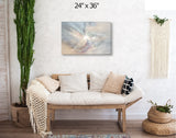 Modern Abstract Angel Art Print in Soft Pastel Colors, Positive Energy and Symbolism - "The Angelic Realm"