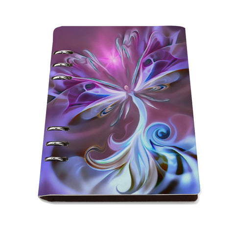 Purple Fairy Art Binder Notebook, Purse Size Lined Journal for Dreams or Diary