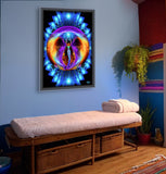 Rainbow Angel Print, Metaphysical Energy Artwork by Primal Painter, Symbolism and Meaning - "Embrace Light"