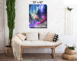 Landscape Impressionist Art Stretched Canvas Print, Rainbow Fantasy Dreamscape - "The Fairy Realm" by Primal Painter
