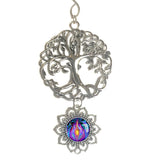 Tree of Life Pewter Hanging Ornament with Violet Flame Art Pendant-"Transmutation"