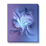 Blue and Violet abstract canvas art print with soft feminine swirls of colors and dots of energy by Primal Painter