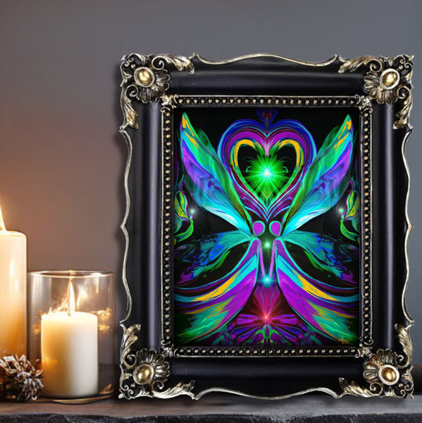 Twin Flame Angel Art Print, Heart Chakra 