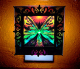 Butterfly Angel Wings Night Light, Visionary Art Small Table Lamp - "The Butterfly Effect"
