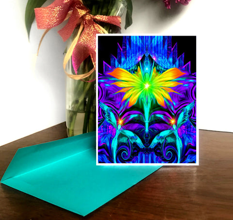 Chakra Fairy Greeting Card, Original Art Blank Notecard, Thank You Cards - "Centered "