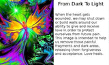 Chakra Angel Art Greeting Card, Rainbow Blank Notecard, Reiki Art Card - "From Dark to Light"