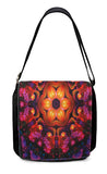 Psychedelic Messenger Bag, Festival Purse, Flower Mandala Art Handbag - "Eternal Health"