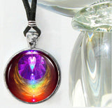 Chakra Jewelry, Angel Wings Necklace, Metaphysical Wearable Art - "Chakra Heart"