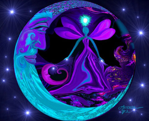 Moon Art, Wall Art, Reiki Healing