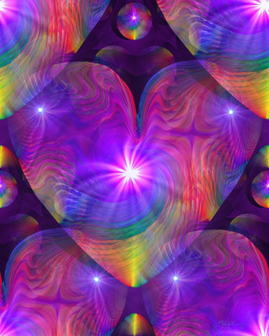 Chakra Heart Energy Art Reiki Rainbow Swirl Psychedelic Art 8 x 10 Print