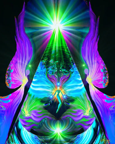 Chakra Healing Art, Angel Wall Decor, Reiki Healing Energy,  "Renewal"