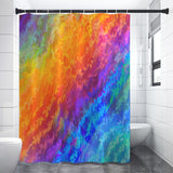 Colorful Shower Curtain, Original Chakra Art Bathroom Decor - "Rainbow Wave"