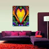 Rainbow Heart Tapestry, Psychedelic Fairy Wall Hanging, Original Artwork -"Universal Love"