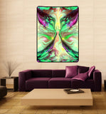 Large Pastel Green Fairy Art Tapestry, Guardian Angel Baby Blanket - "Growth"