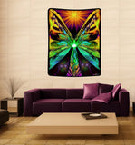 Rainbow Fairy Tapestry, Art Blanket, Meditation Room Decor, "The Butterfly Effect"