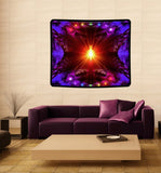 Chakra Wall Hanging, Art Blanket, Meditation Room Decor, "The Protector"