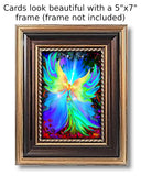 Set of Five Large Angel Greeting Cards, Frameable 5" x 7" Pearl-Finished Art Cards by Primal Painter