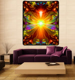 Psychedelic Tapestry Meditation Tapestry, Reiki Throw - "Light Being"