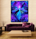 Third Eye Art Large Wall Hanging, Purple Tapestry Angel Art - "The Seer"