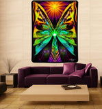 Rainbow Fairy Tapestry, Art Blanket, Meditation Room Decor, "The Butterfly Effect"