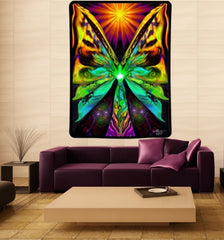 Rainbow Fairy Tapestry, Art Blanket, Meditation Room Decor, "The Butterfly Effect"