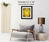 Solar Plexus Chakra Art Print, Yellow Manifestation and Symbolism, Energy Art - "I Am"