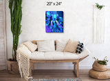 Blue Energy Art Print, Teal and Purple Goddess Theme with Symbolism - "Alignment"