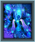 Blue Energy Art Print, Teal and Purple Goddess Theme with Symbolism - "Alignment"