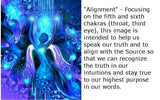 Blue Energy Art Print, Teal and Purple Goddess Theme with Symbolism - "Alignment"