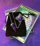 Amethsyt Crystal Pendulum, Dowsing Tool with Metaphysical Art by Primal Painter - "Intuitive Heart"