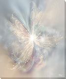 Subtle peach, gray, and plum abstract art canvas print called The Angelic Realm by Primal Painter