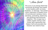 Pastel rainbow swirl art card text describing symbolism