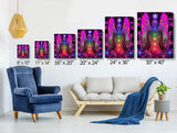 Chakra Angel Stretched Canvas Print, Visionary Energy Art by Primal Painter - "Balance Within Chaos"