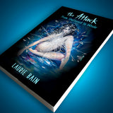 Illustrated memoir cover of 'The Attack' by Laurie Bain on a blue background