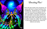 Large Blue Purple Fairy Tapestry with Spirals - "Breaking Free",