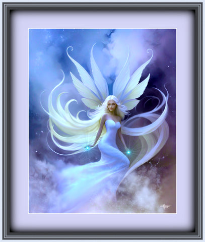Ethereal Blue Fairy Art Print | Sylph Windsong Celestial Wall Decor Primal Painter Ethereal Blue Fairy Art Print | Sylph Windsong Celestial Wall Decor Primal Painter
