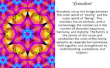 Colorful mandala with text explaining its meaning