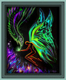 Violet Flame Fairy Art Print, Metaphysical Symbolism, Energy Art by Primal Painter - "Falling"