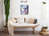 Minimalist Zen Abstract Art Canvas Print in Pastel Colors with Positive Energy and Symbolism - "Feathers and Wind"