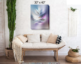 Minimalist Zen Abstract Art Canvas Print in Pastel Colors with Positive Energy and Symbolism - "Feathers and Wind"