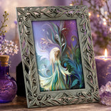 Framed mini fairy print called Fey Dawn by Primal Painter in a mystical setting