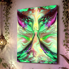 Pastel Angel Canvas Print, Green Spiritual Art, Nature Symbolism - "Growth"