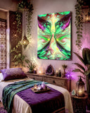 Pastel Angel Canvas Print, Green Spiritual Art, Nature Symbolism - "Growth"