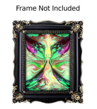 Decorative frame with a colorful abstract design on a white background, indicating 'Frame Not Included'.