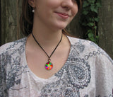 Red angel necklace  on a model