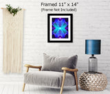 Purple Teal Abstract Art Print, Geometric Design, Metaphysical Art by Primal Painter - "Intuitive Truth"