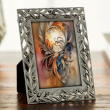 Mini goddess art print called The Keeper by Primal Painter and includes a decorative pewter frame. 