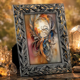Mini goddess art print called The Keeper by Primal Painter and includes a decorative pewter frame. 