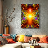 Psychedelic Wall Decor, Orange Abstract Art Print, Meditation Aid - "Light Being"