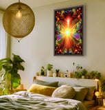 Psychedelic Wall Decor, Orange Abstract Art Print, Meditation Aid - "Light Being"